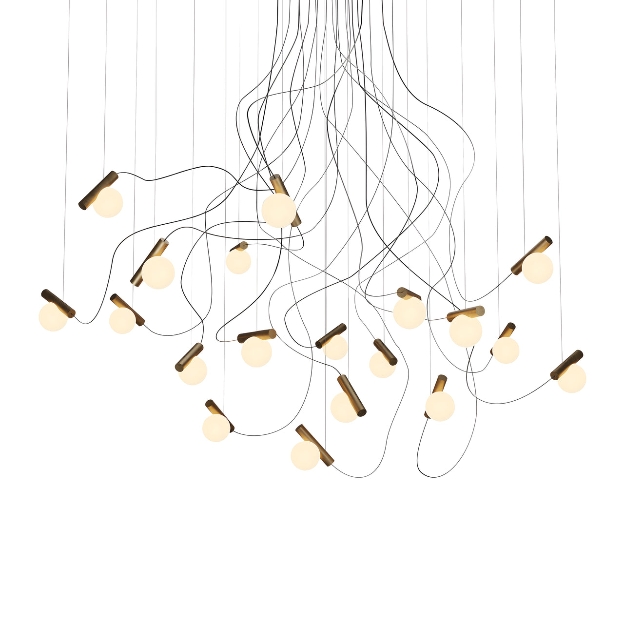 Node. 19 Chandelier: Brushed Antique Brass