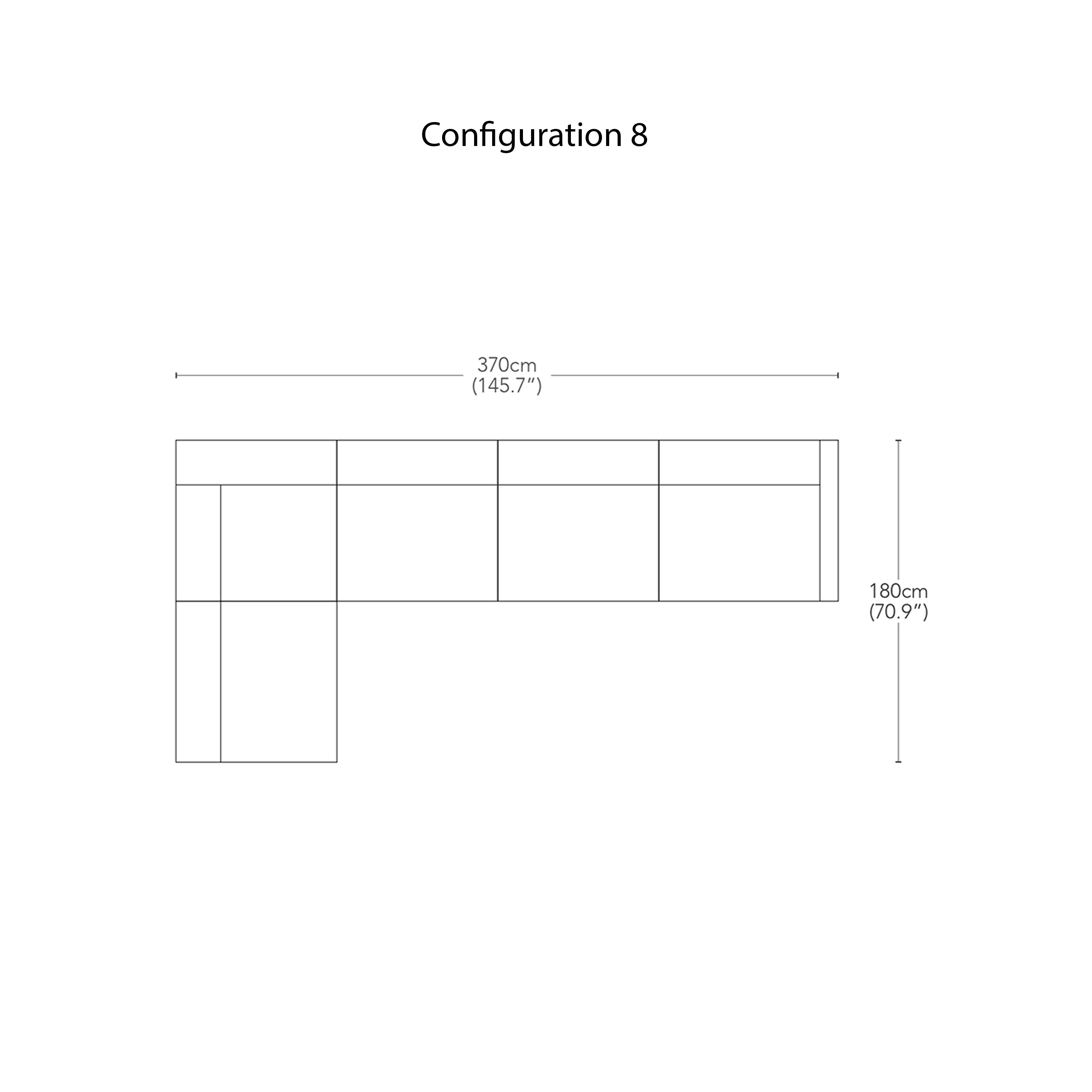 Arcade Modular Sofa: Configuration 8