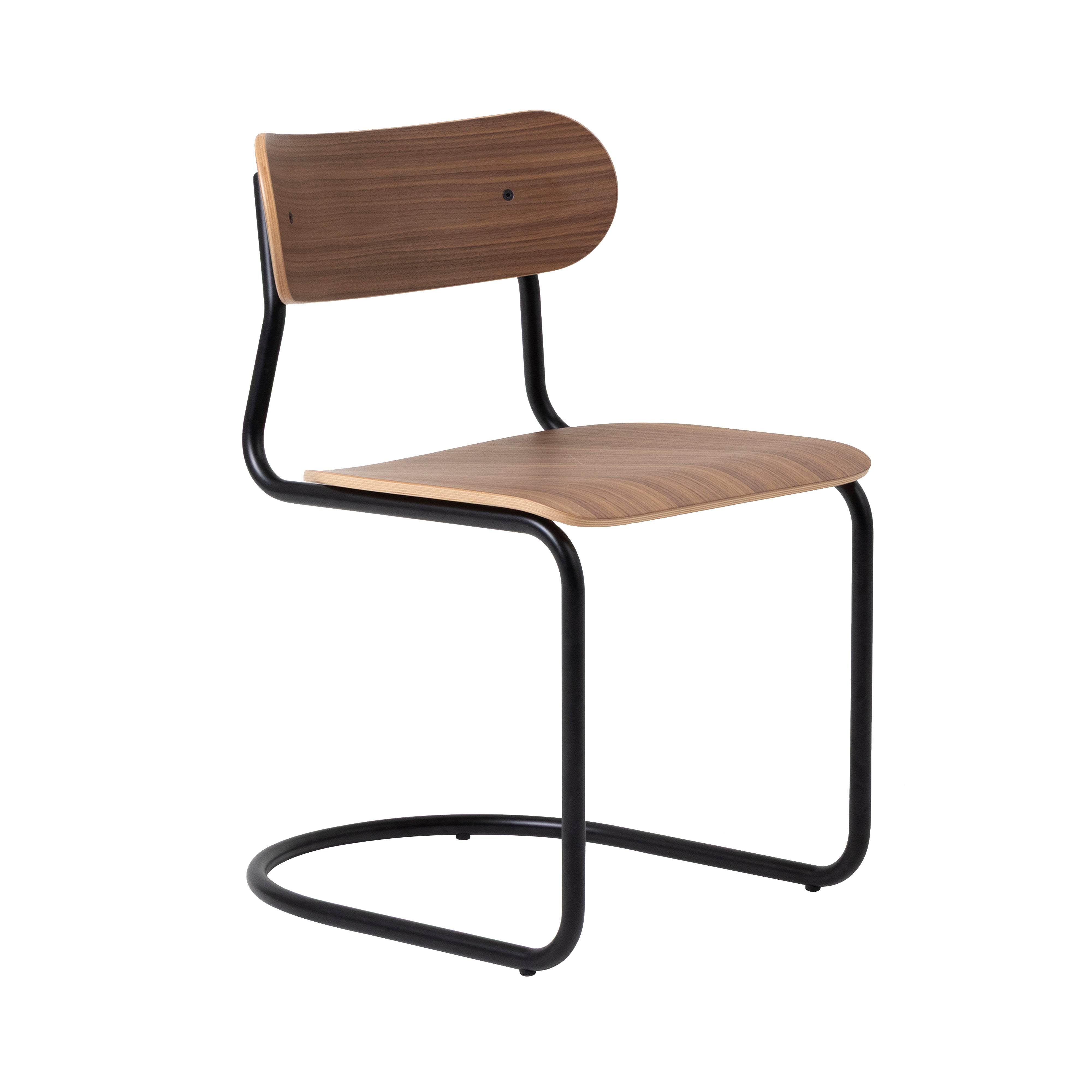 Archer Cantilever Chair: Black + Walnut