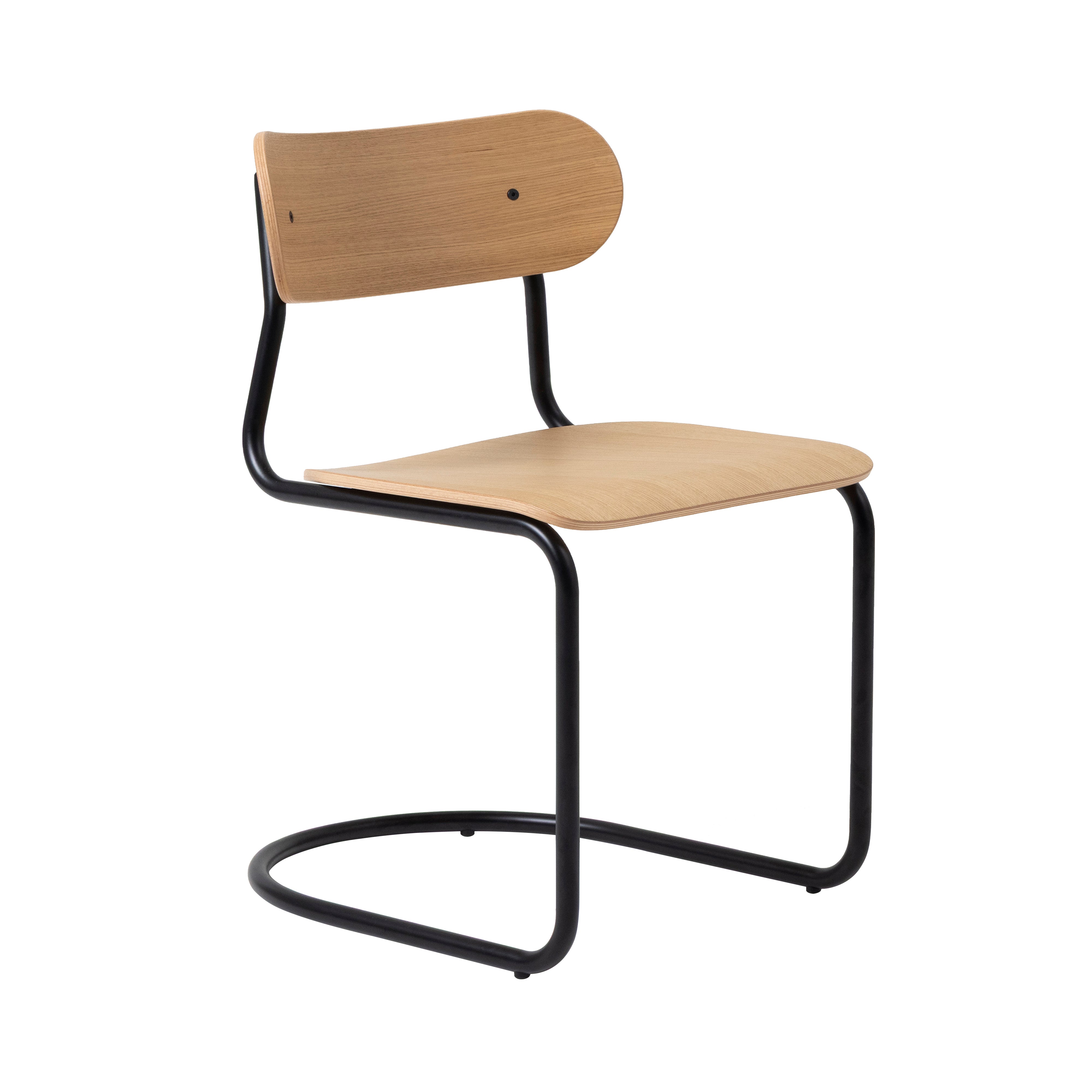 Archer Cantilever Chair: Black + Oak