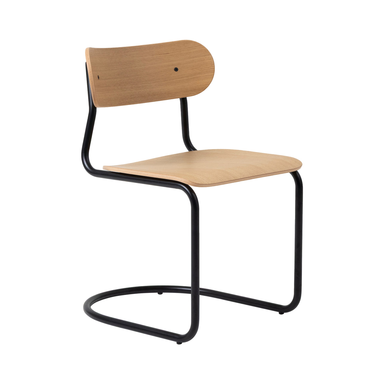 Archer Cantilever Chair: Black + Oak