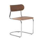 Archer Cantilever Chair: Chrome + Walnut