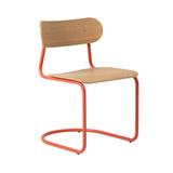Archer Cantilever Chair: Salmon Orange + Oak