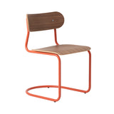 Archer Cantilever Chair: Salmon Orange + Walnut