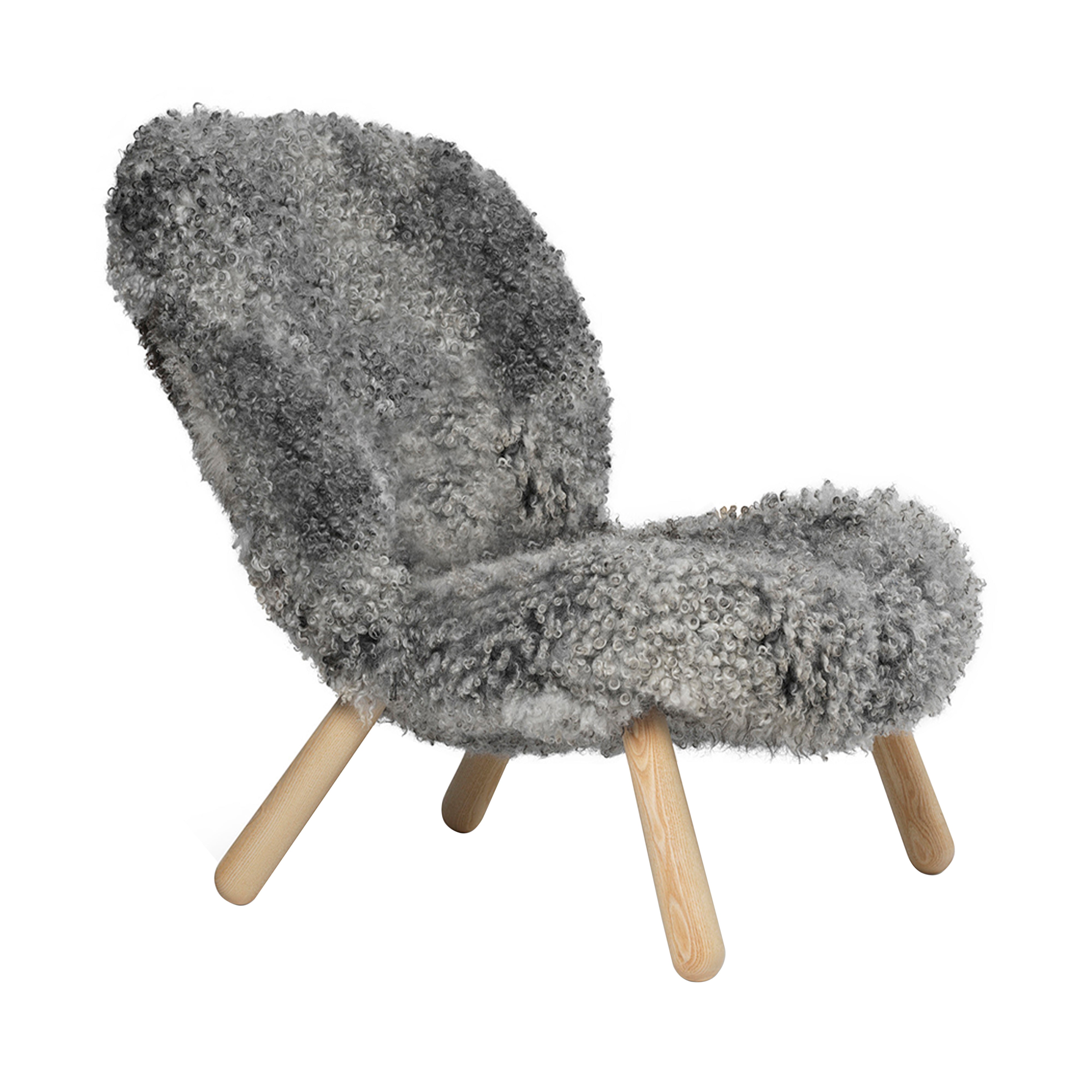 Arctander Chair: Small + Oak + Sheepskin Grey + Black