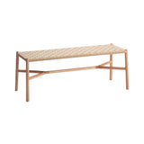 Ariake Bench: Leather Strap + Beige + White Oak