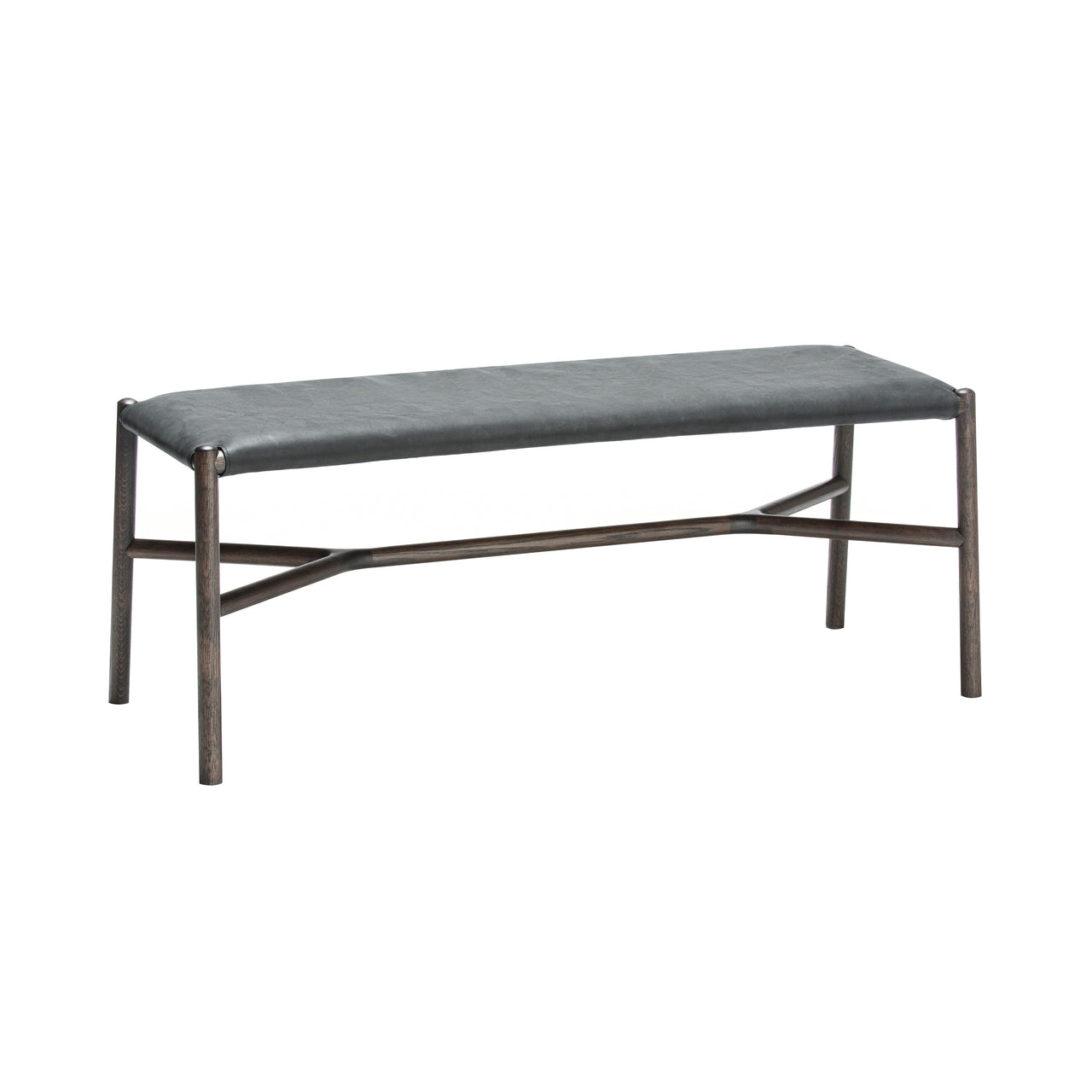 Ariake Bench: Upholstered + Smoked Oak