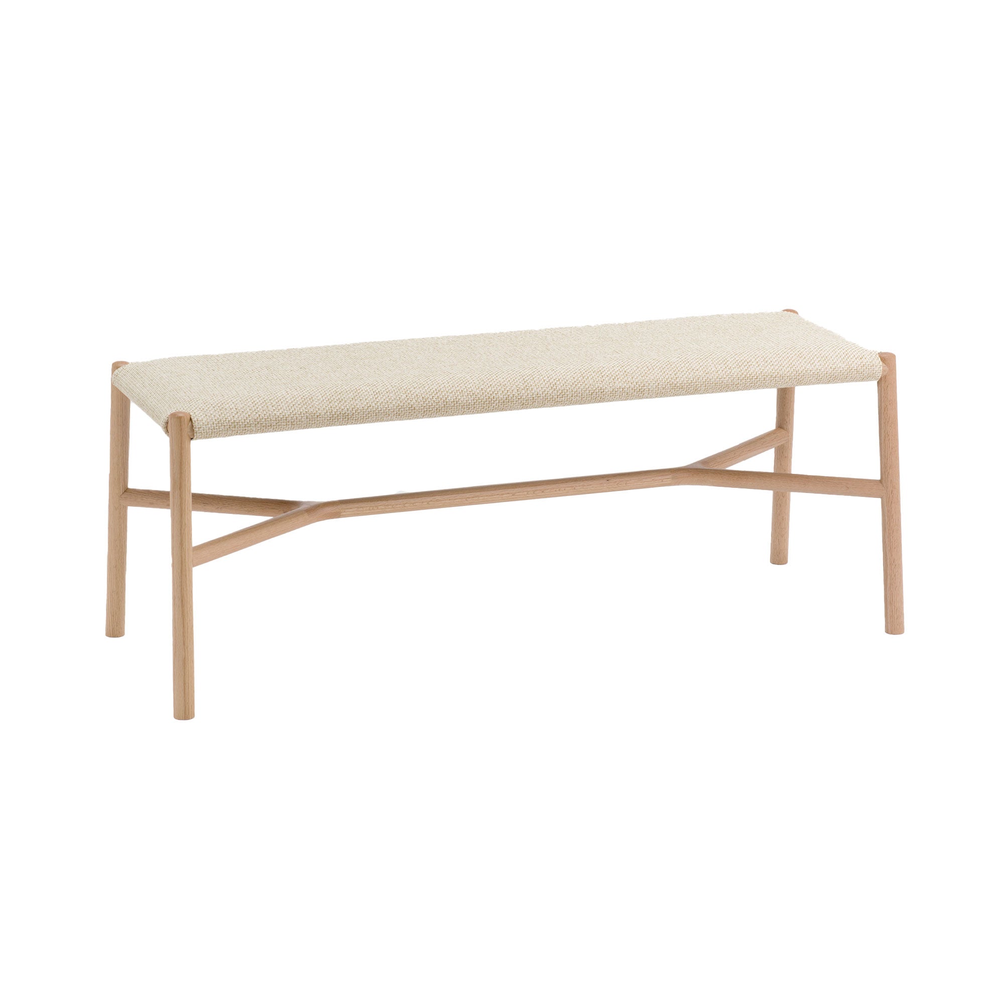 Ariake Bench: Upholstered + Natural Oak