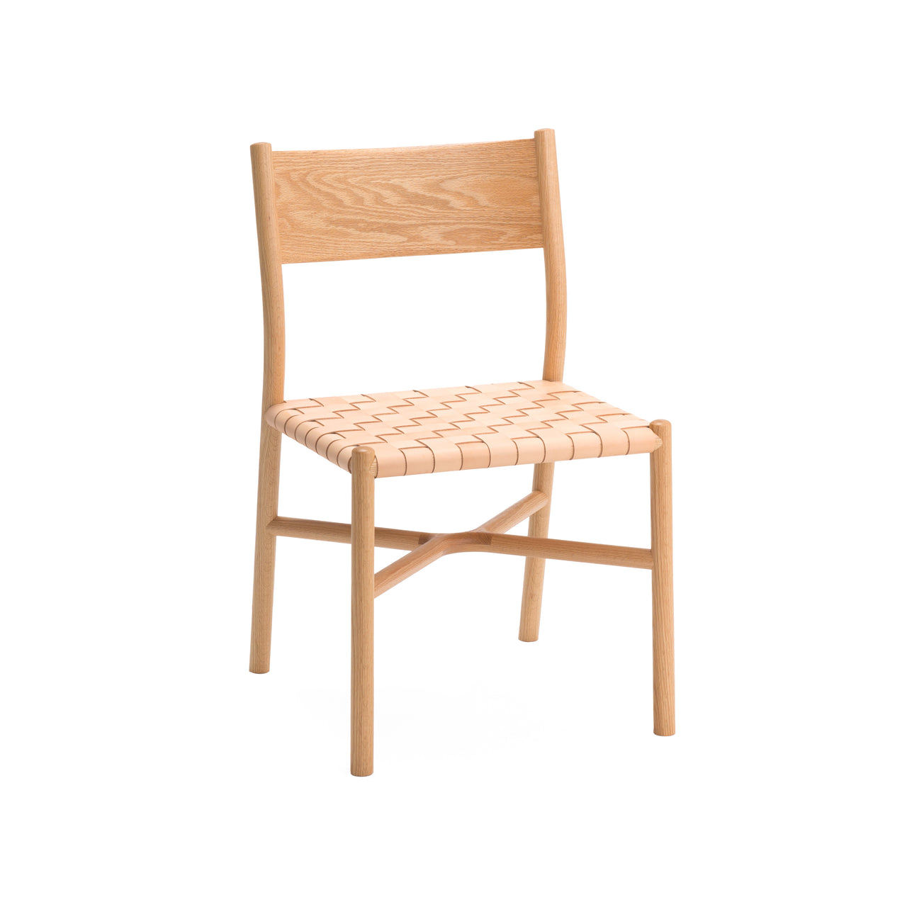 Ariake Chair: Earth Leather Strap + Natural Oak + Biege