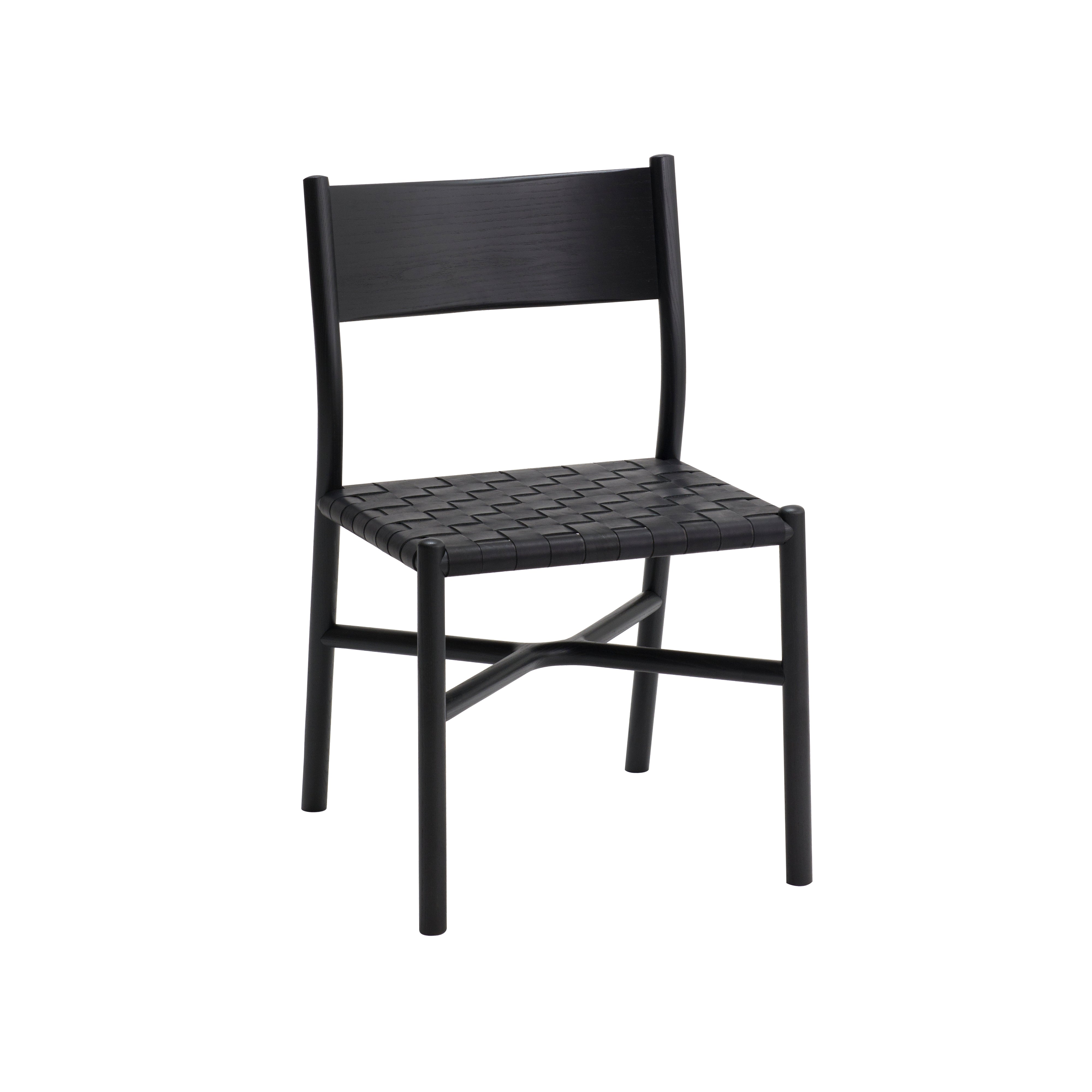 Ariake Chair: Earth Leather Strap + Sumi Ash + Black
