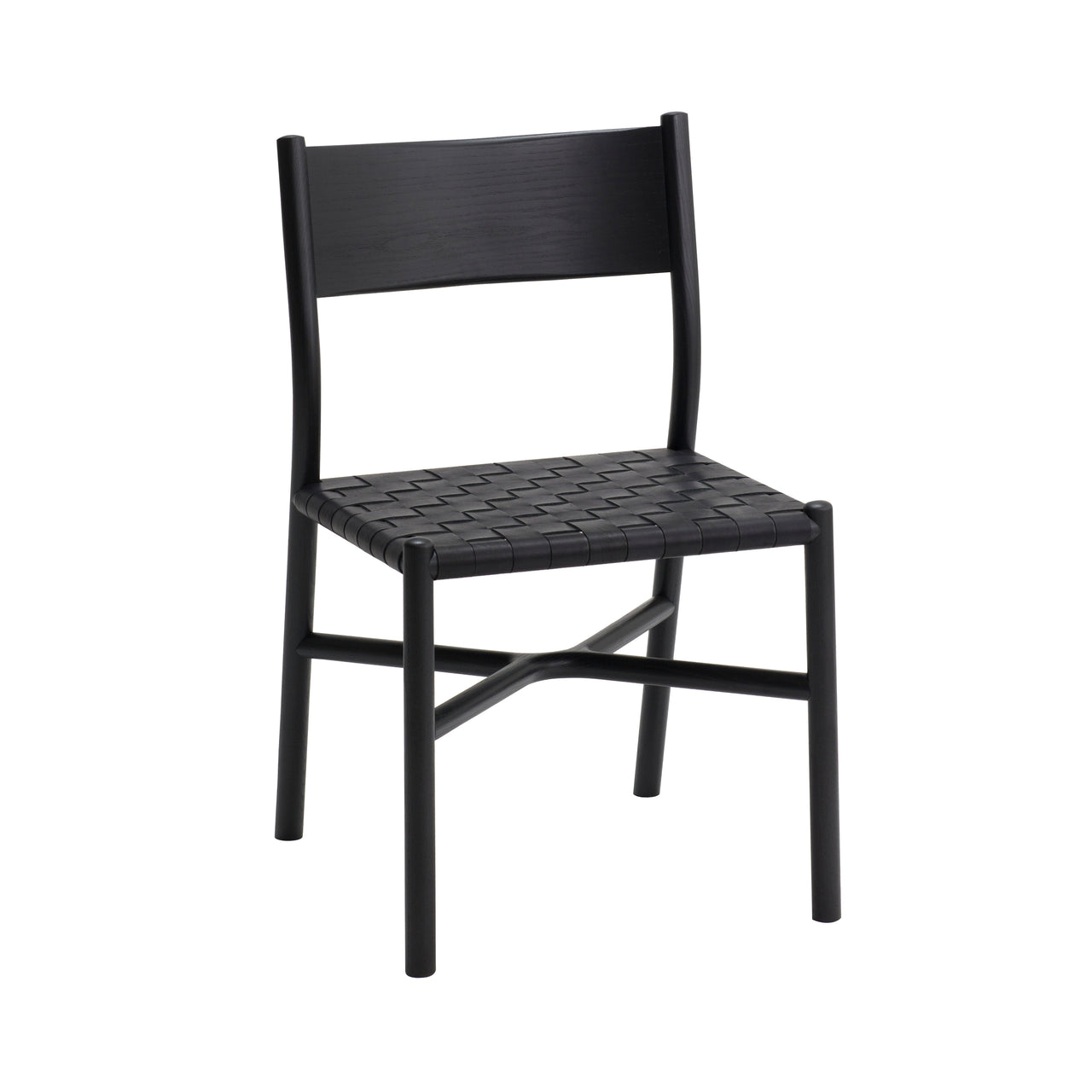 Ariake Chair: Vegetable Leather Strap + Set of 2 + Sumi Ash + Black