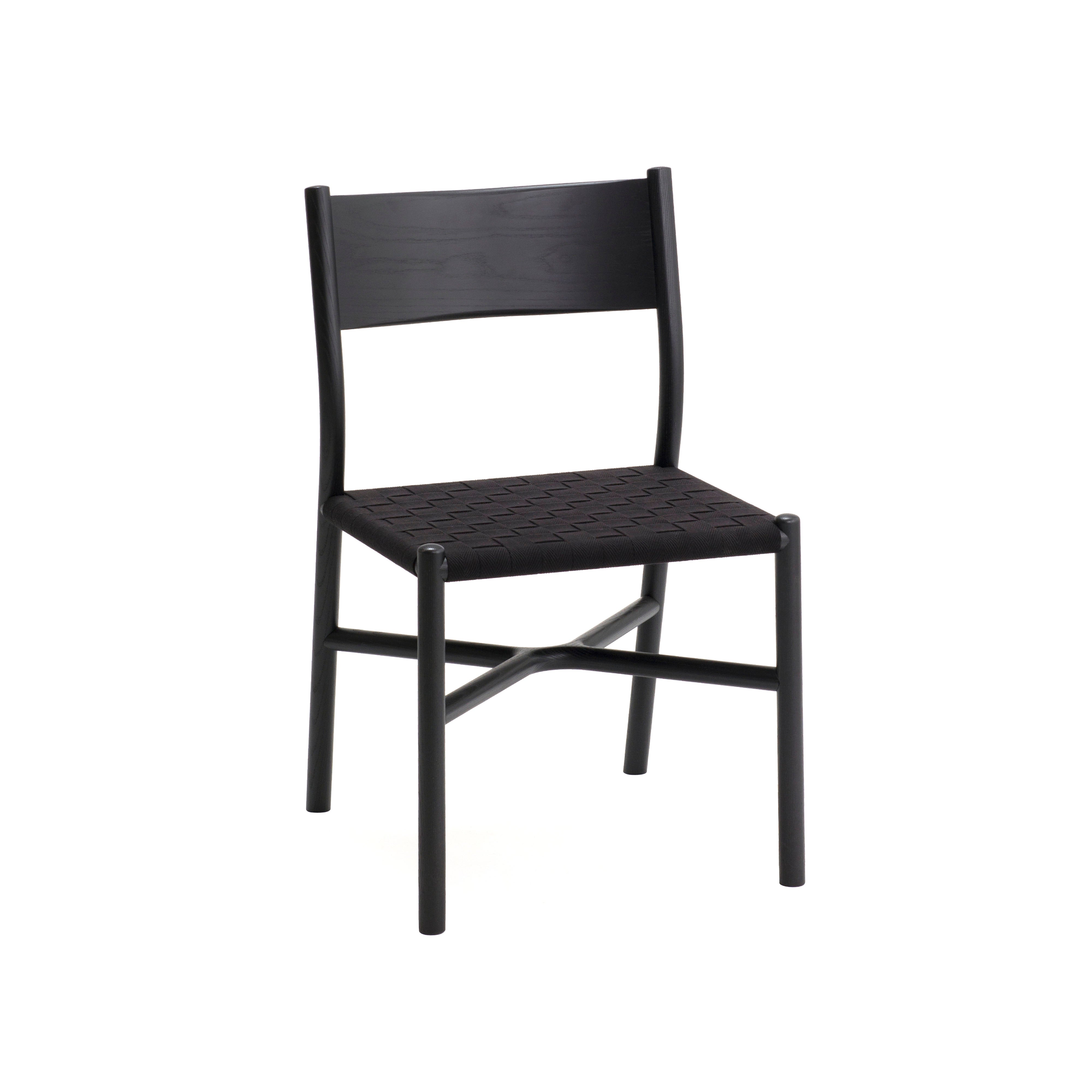 Ariake Chair: Textile Strap + Sumi Ash + Black