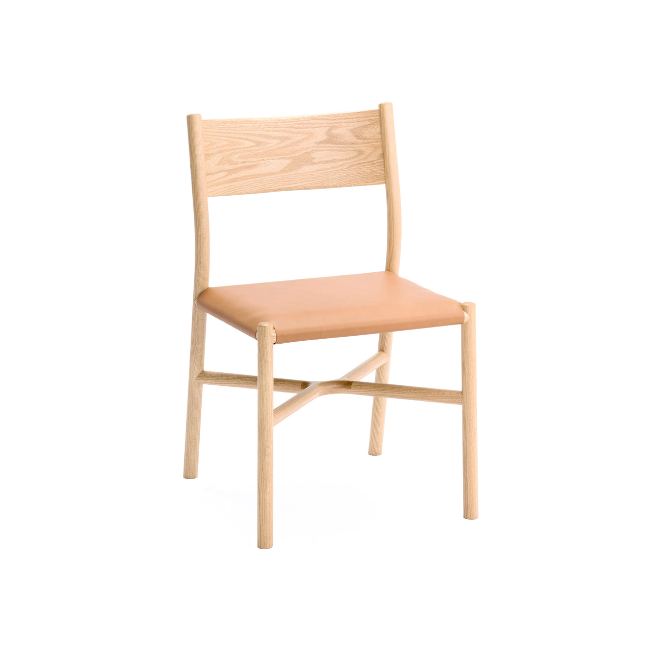Ariake Chair: Upholstered + White Oak +  Fibre Natural
