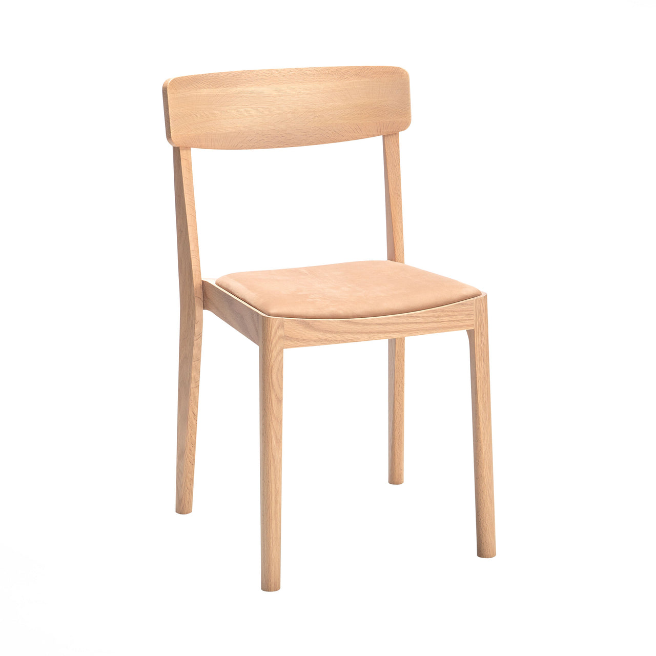 Carved Chair: Upholstered + Set of 2 + White Oak
