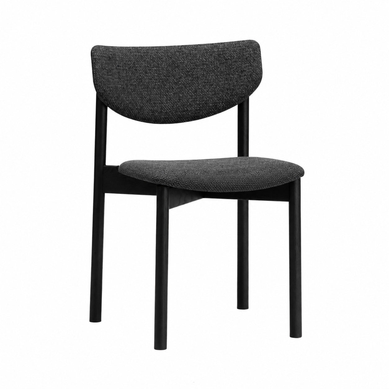 Hane Chair: Seat + Back Upholstered - Set of 2 + Sumi Ash