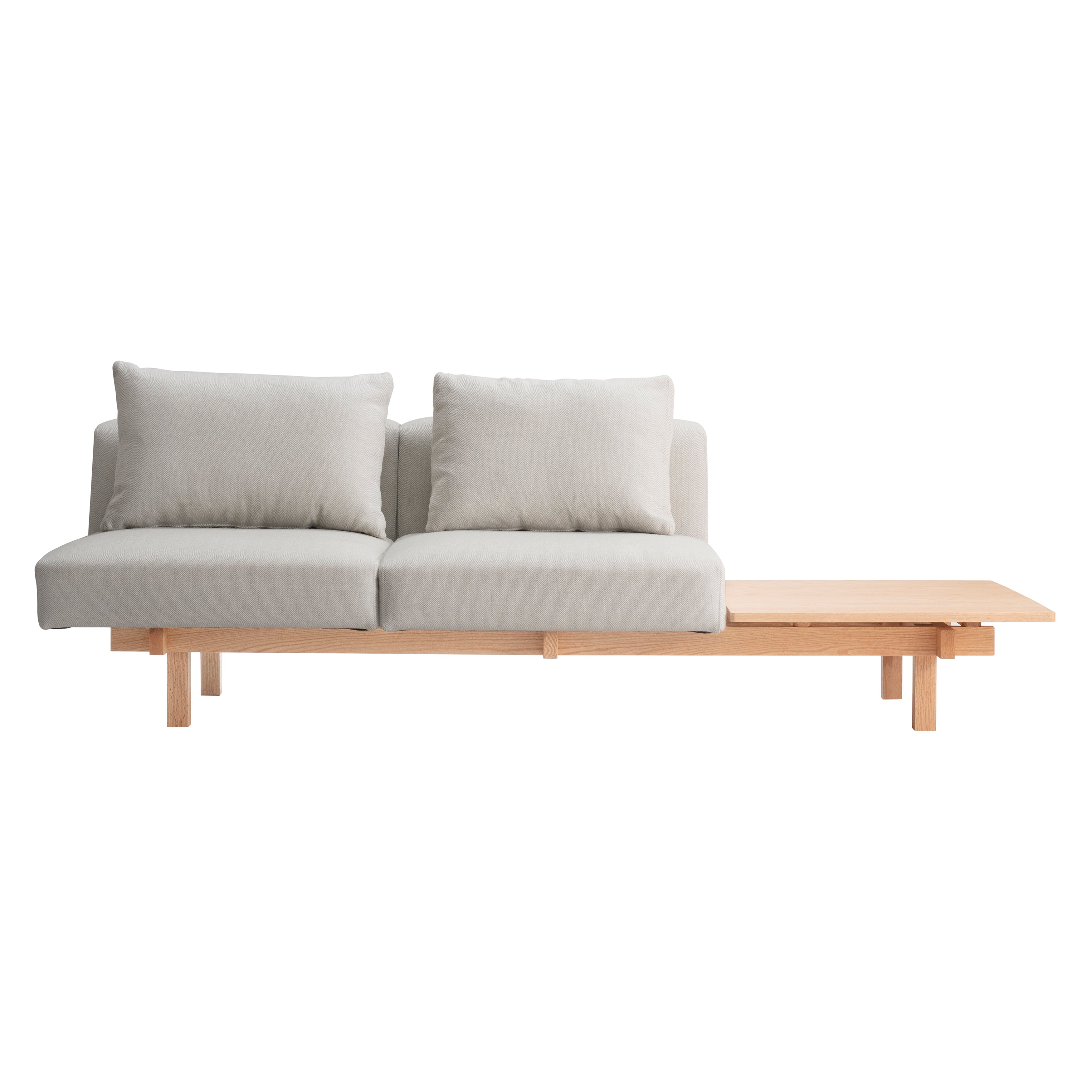 Raft Sofa 2 Seater with Table: Natural Oak + Fiord2 121