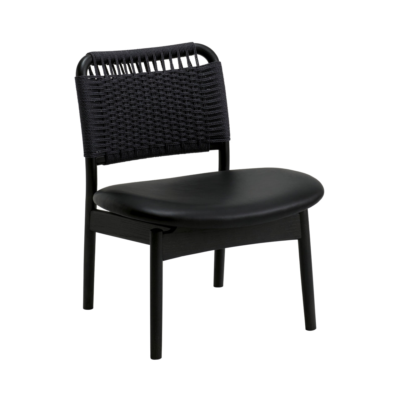 Saga Low Chair: Black Papercord + Sumi Ash + Fibre Black