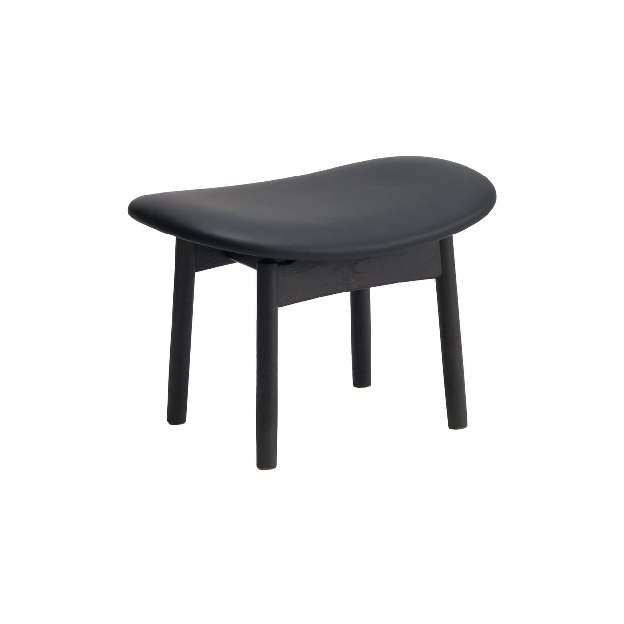 Saga Dining Stool: Upholstered + Sumi Ash
