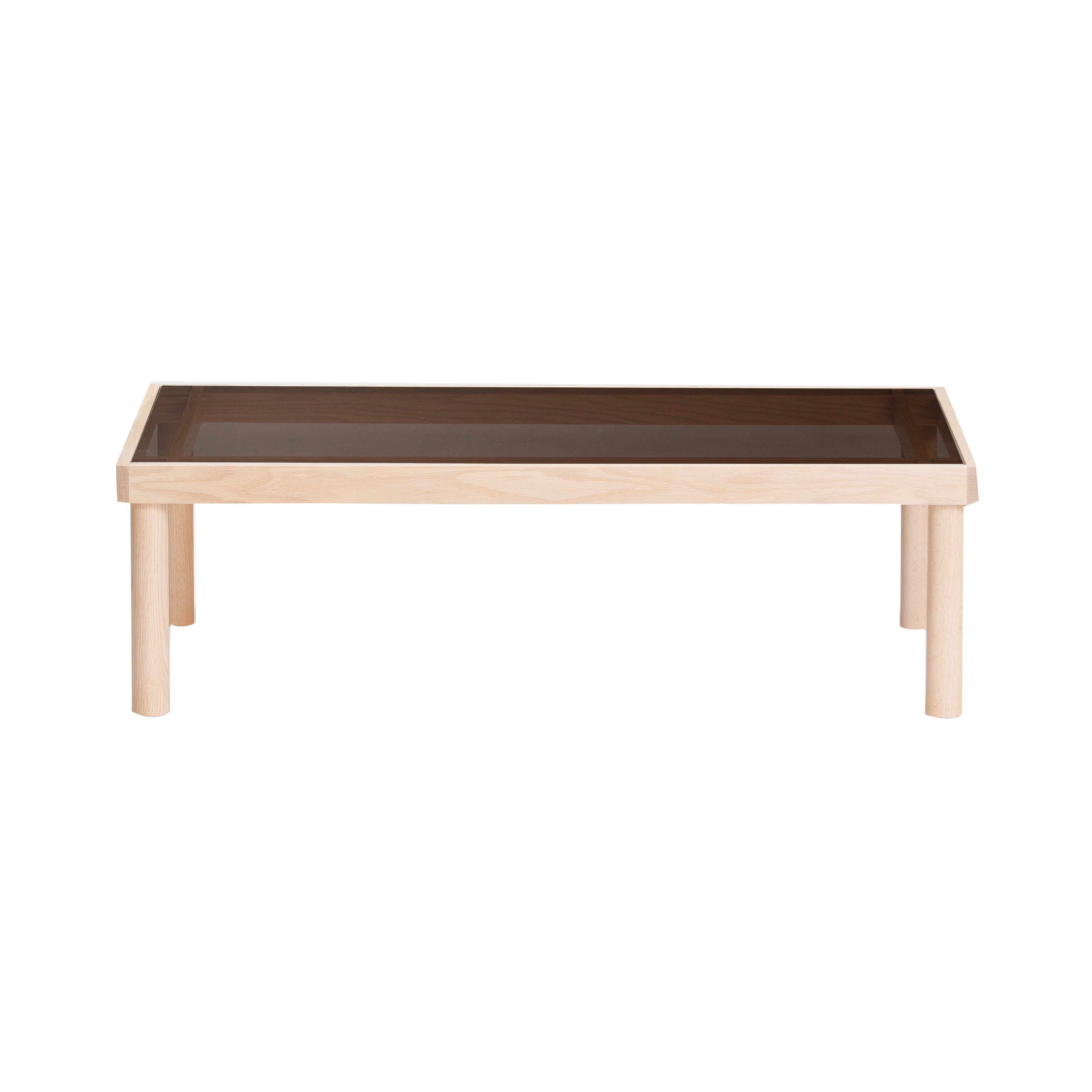 Taruki Coffee Table: Rectangle + Bronze + White Oak