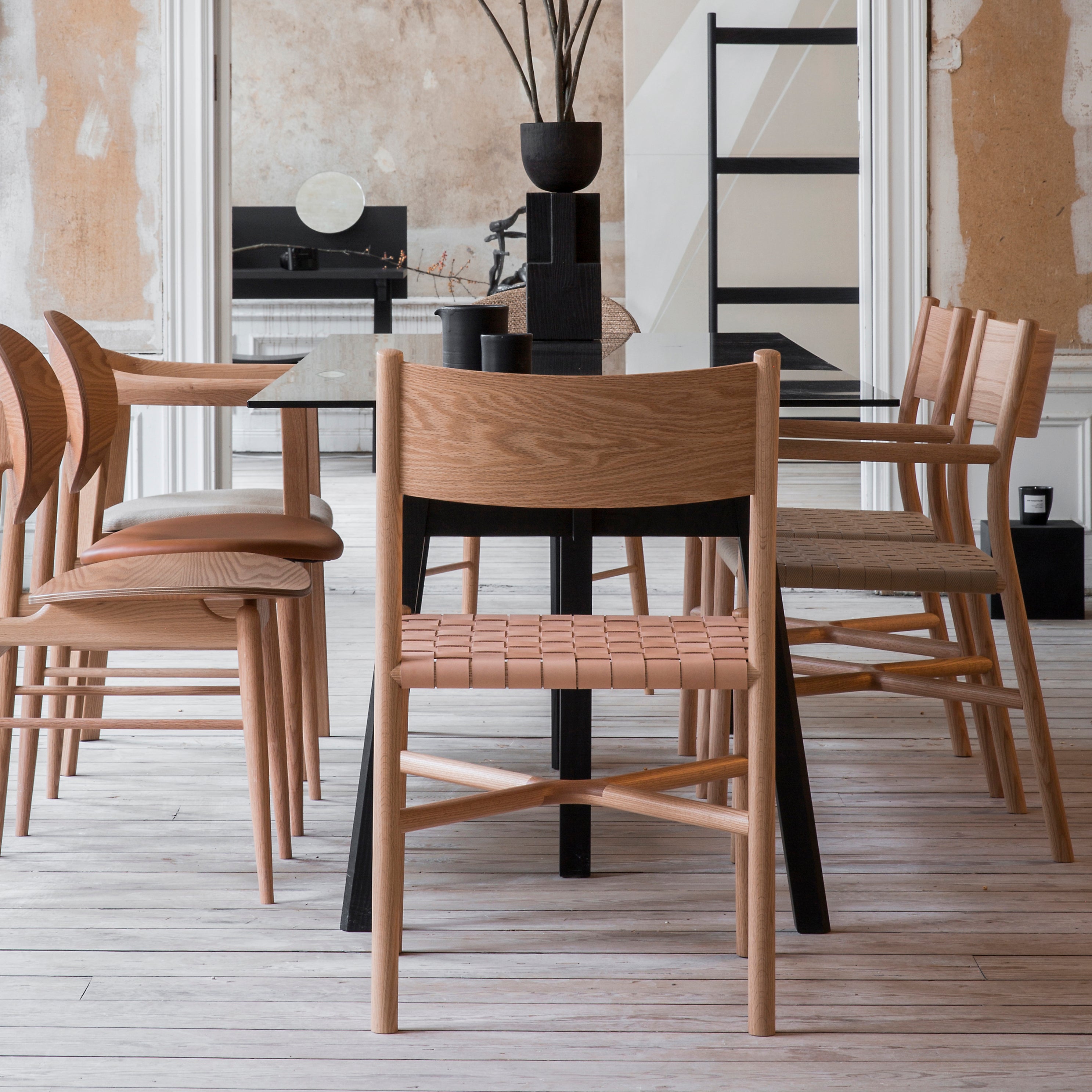 Ariake Chair: Vegetable Leather Strap + Set of 2