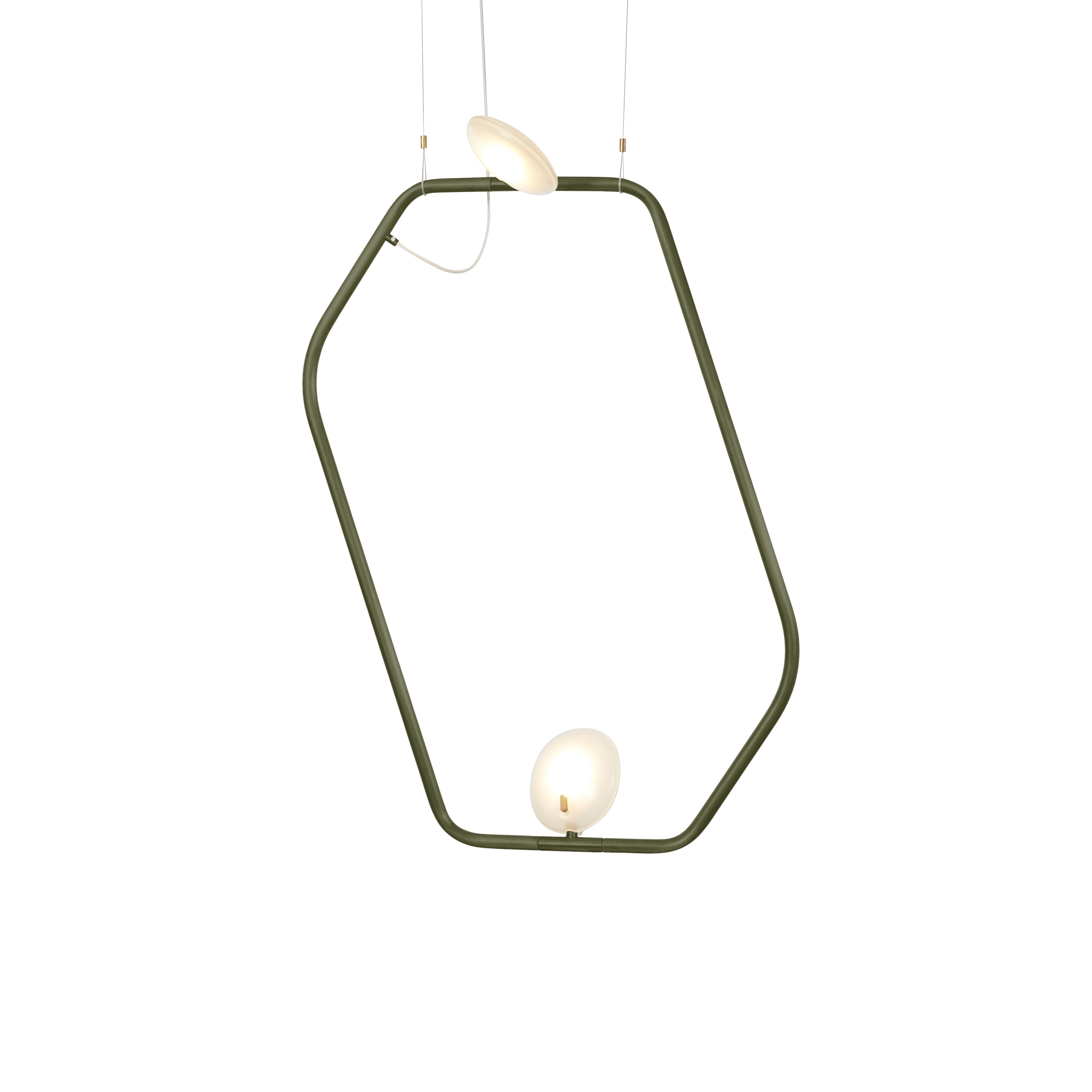 Palindrome Single Pendant: 2 Heads + Army Green