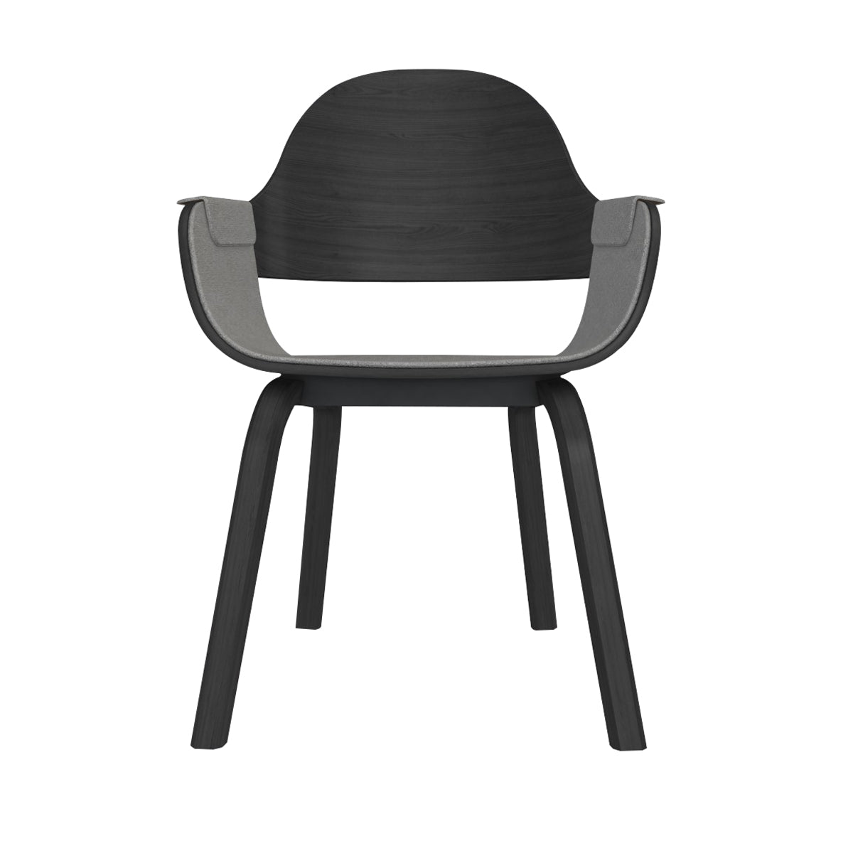 Showtime Nude Chair: Interior Seat + Armrest Upholstered + Ash Stained Black