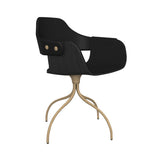 Showtime Nude Chair with Swivel Base: Full Upholstered + Ash Stained Black + Beige