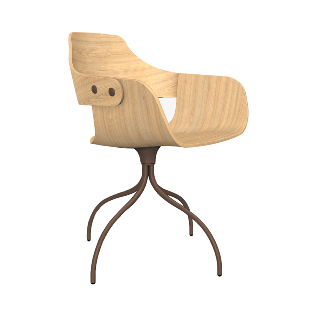 Showtime Chair with Swivel Base: Ash Stained Oak +  Pale Brown
