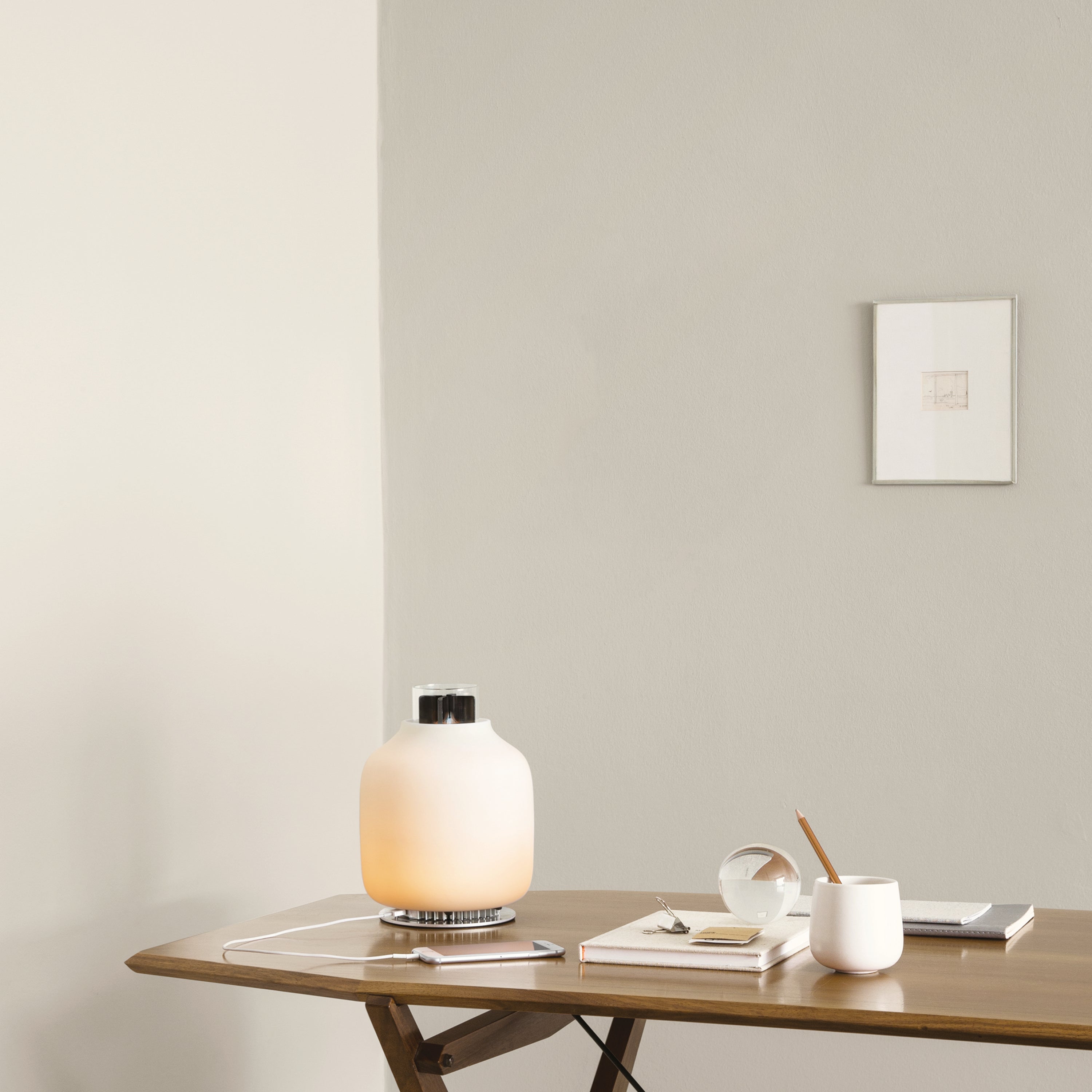 Candela Table Lamp with USB Charging Port