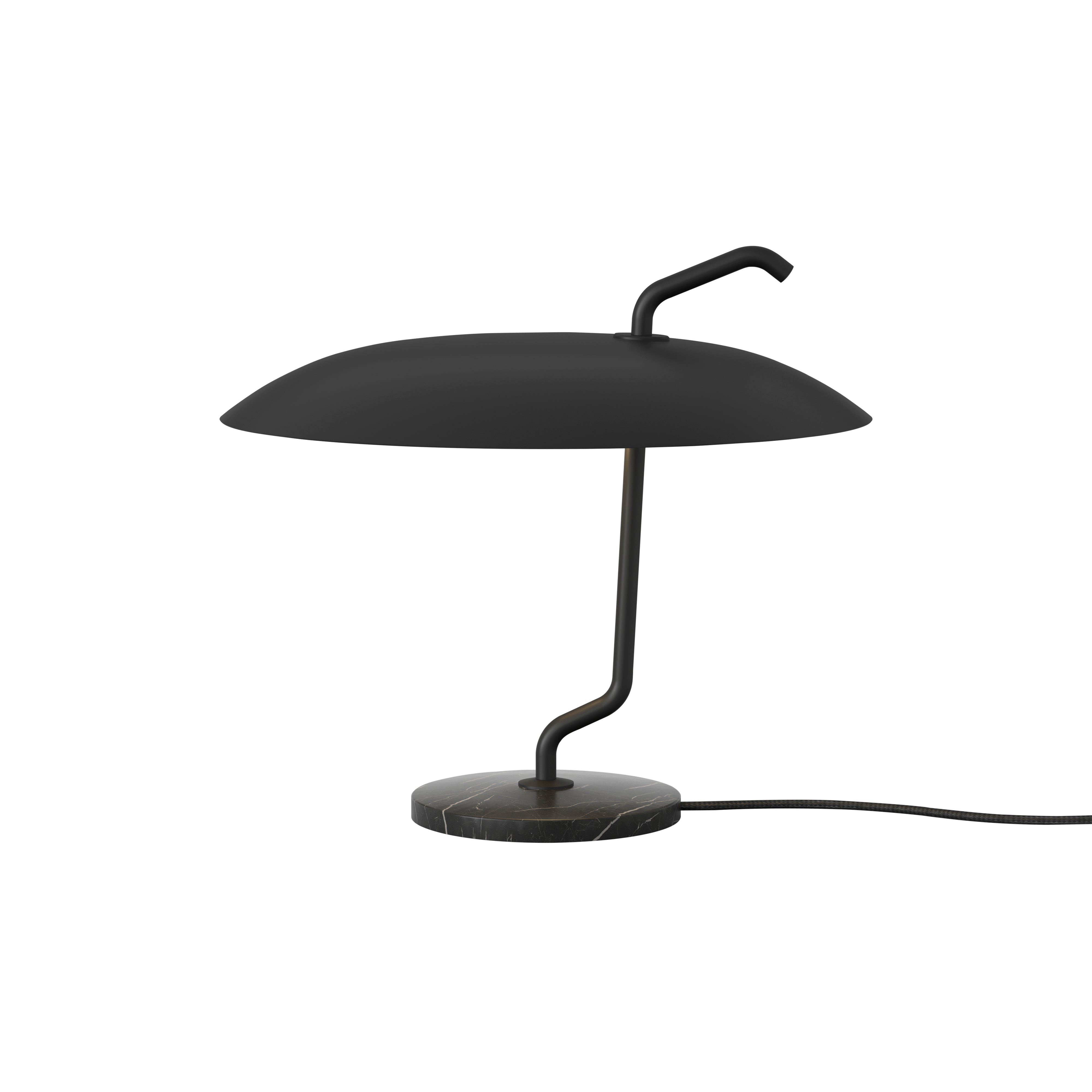 Model 537 Table Lamp: Black + Black Marble