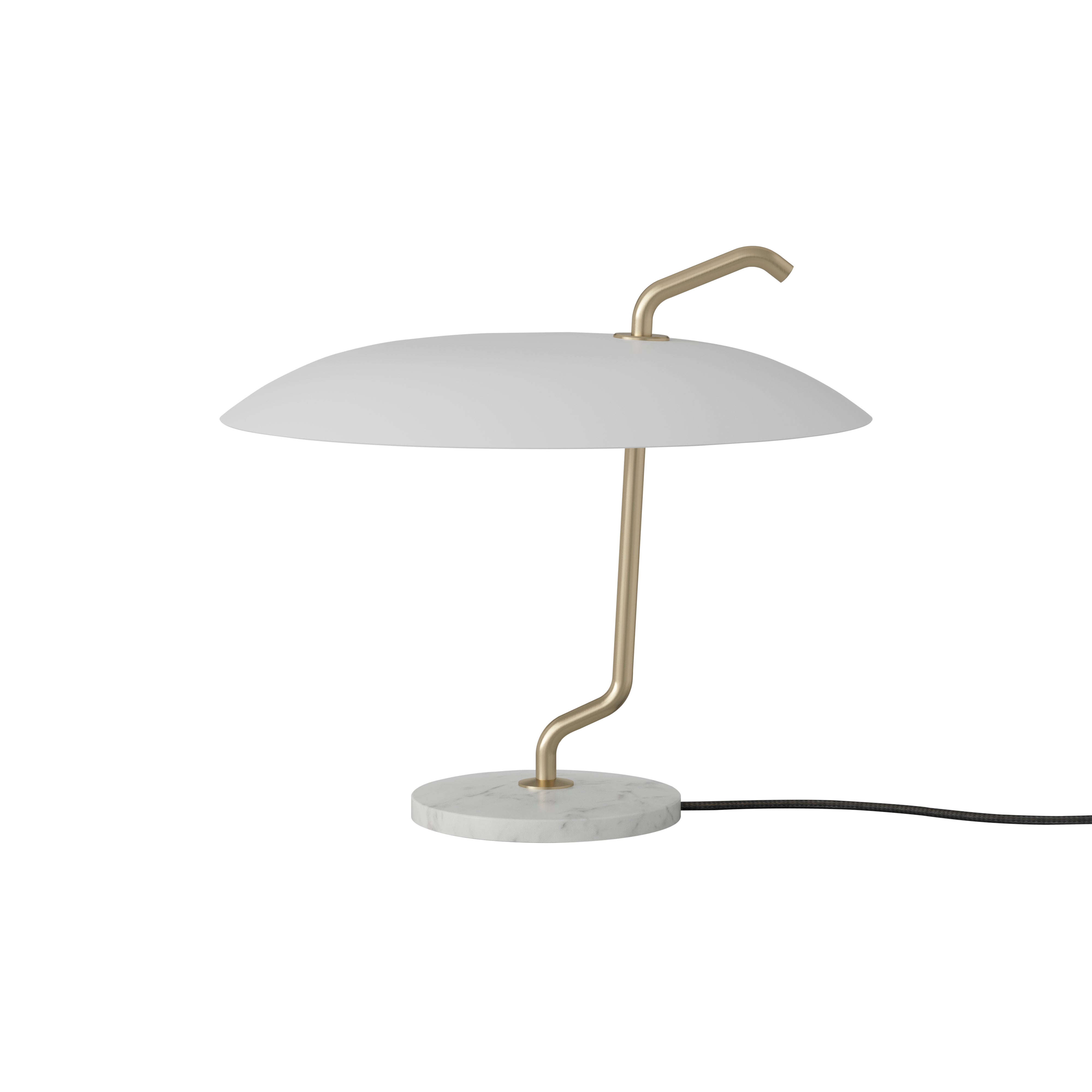 Model 537 Table Lamp: Brass + White + White Marble
