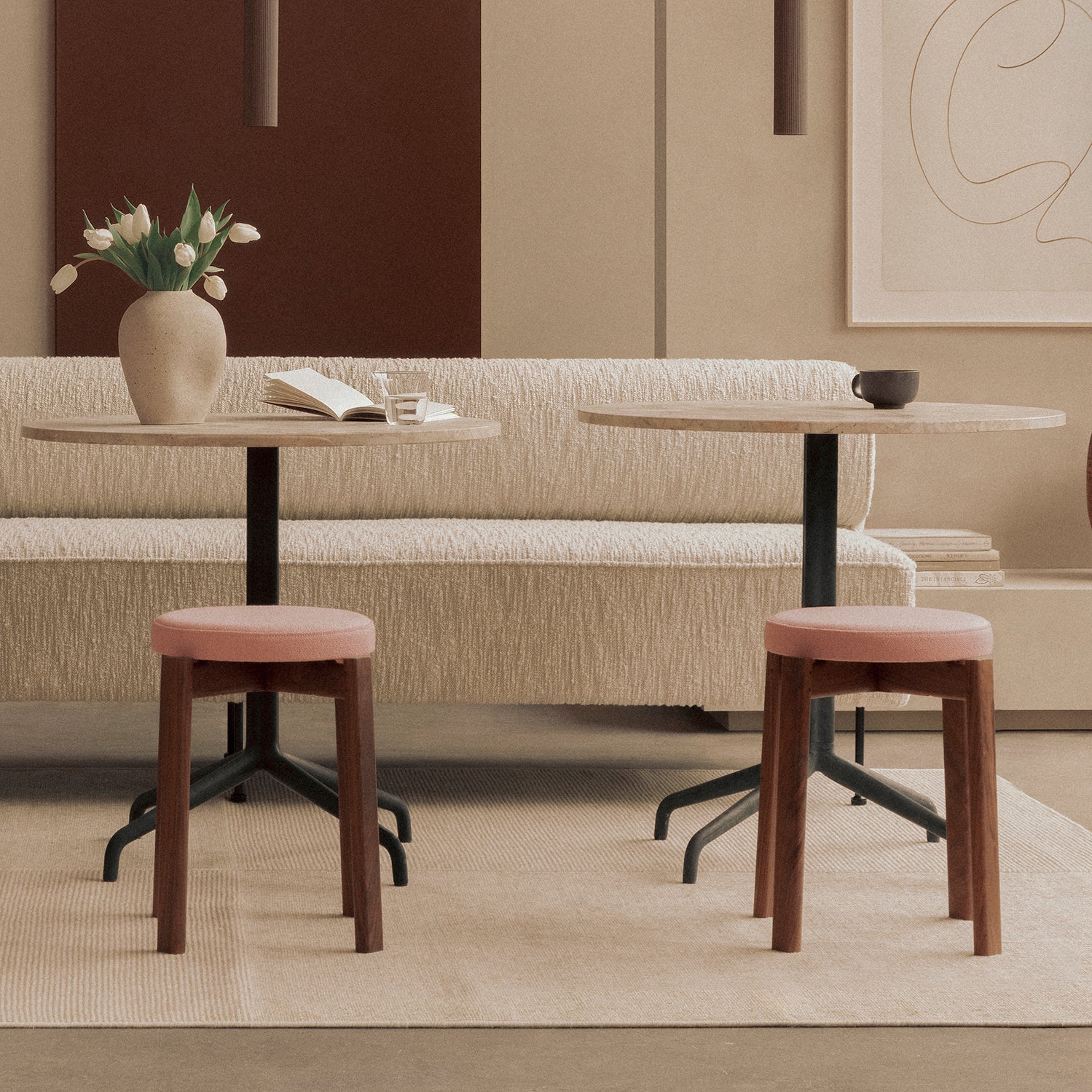 Passage Stool: Upholstered