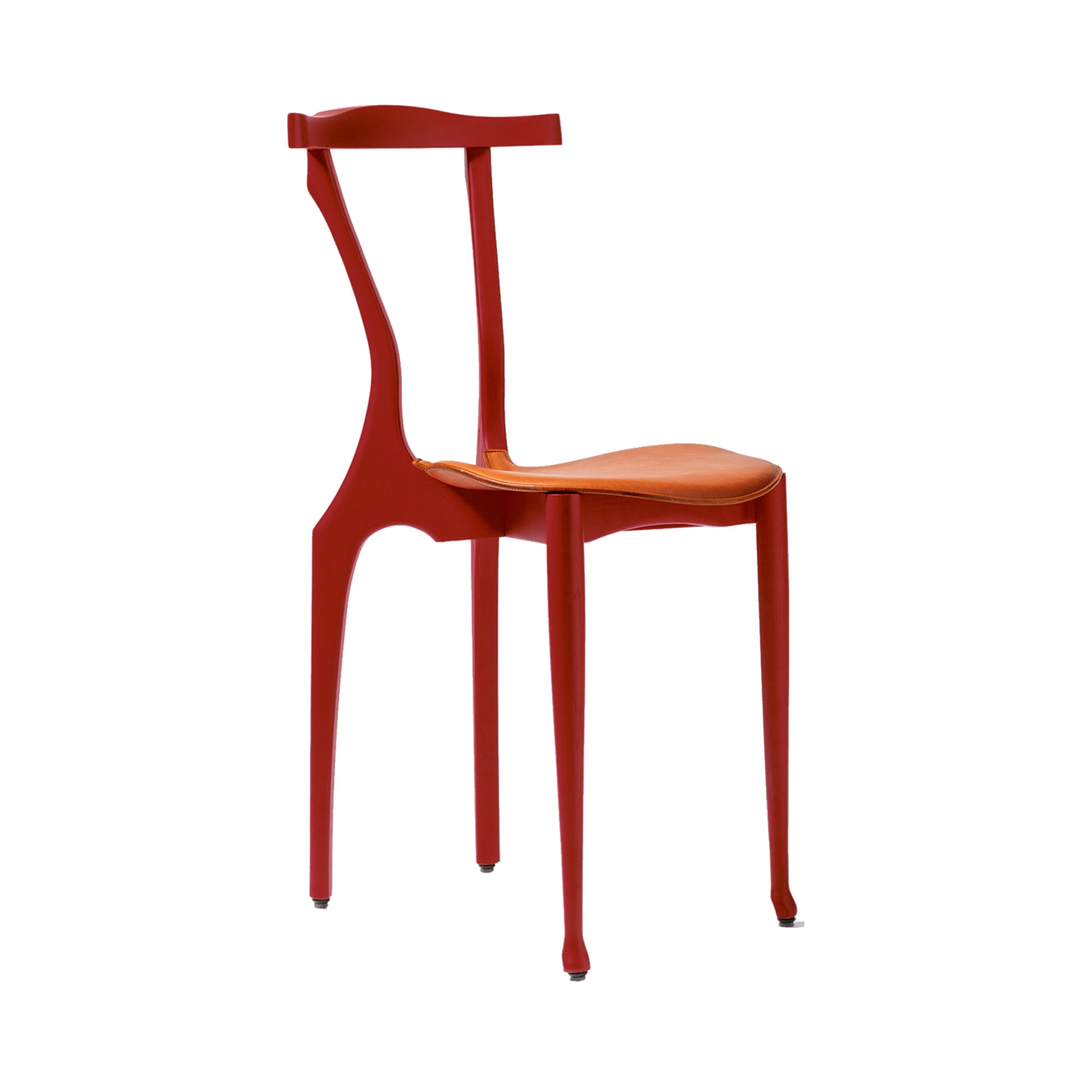 Gaulinetta Chair: Coral Red Lacquered Ash + Toasted