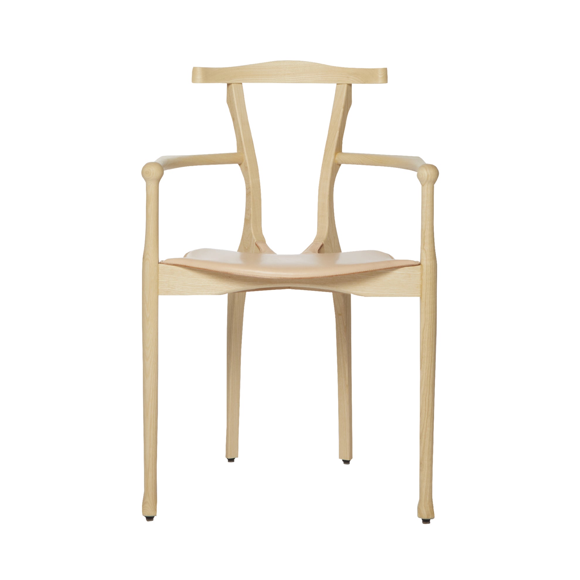 Gaulino Armchair: Upholstered + Natural