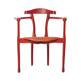 Gaulino Easy Chair: Coral Red Lacquered Ash + Toasted