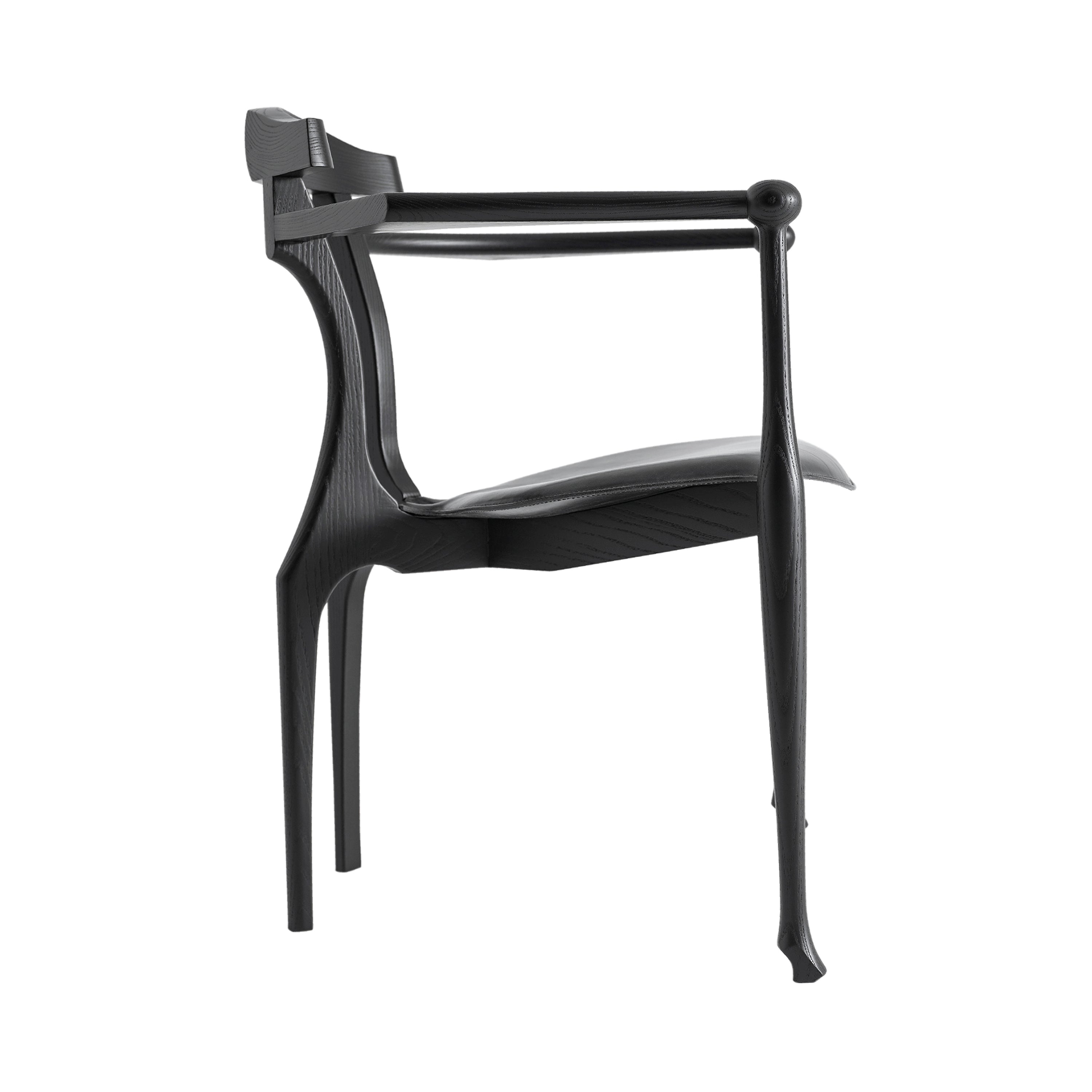 Gaulino Easy Chair: Ash Stained Black + Black