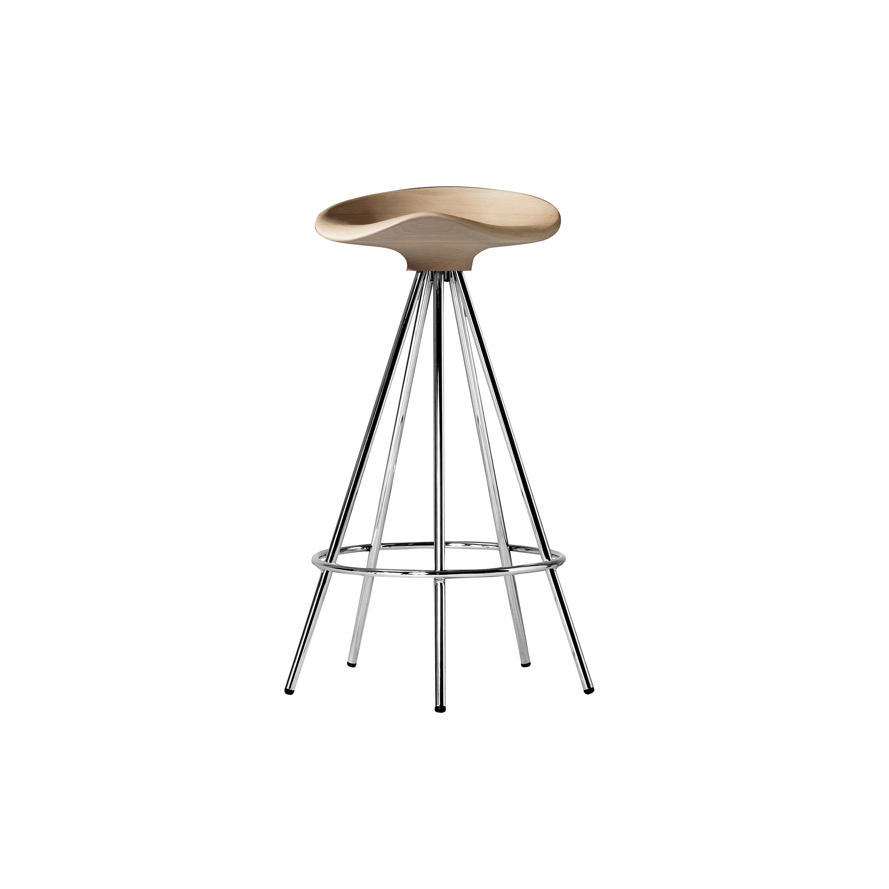 Jamaica Bar + Counter Stool: Counter Beech + Chrome