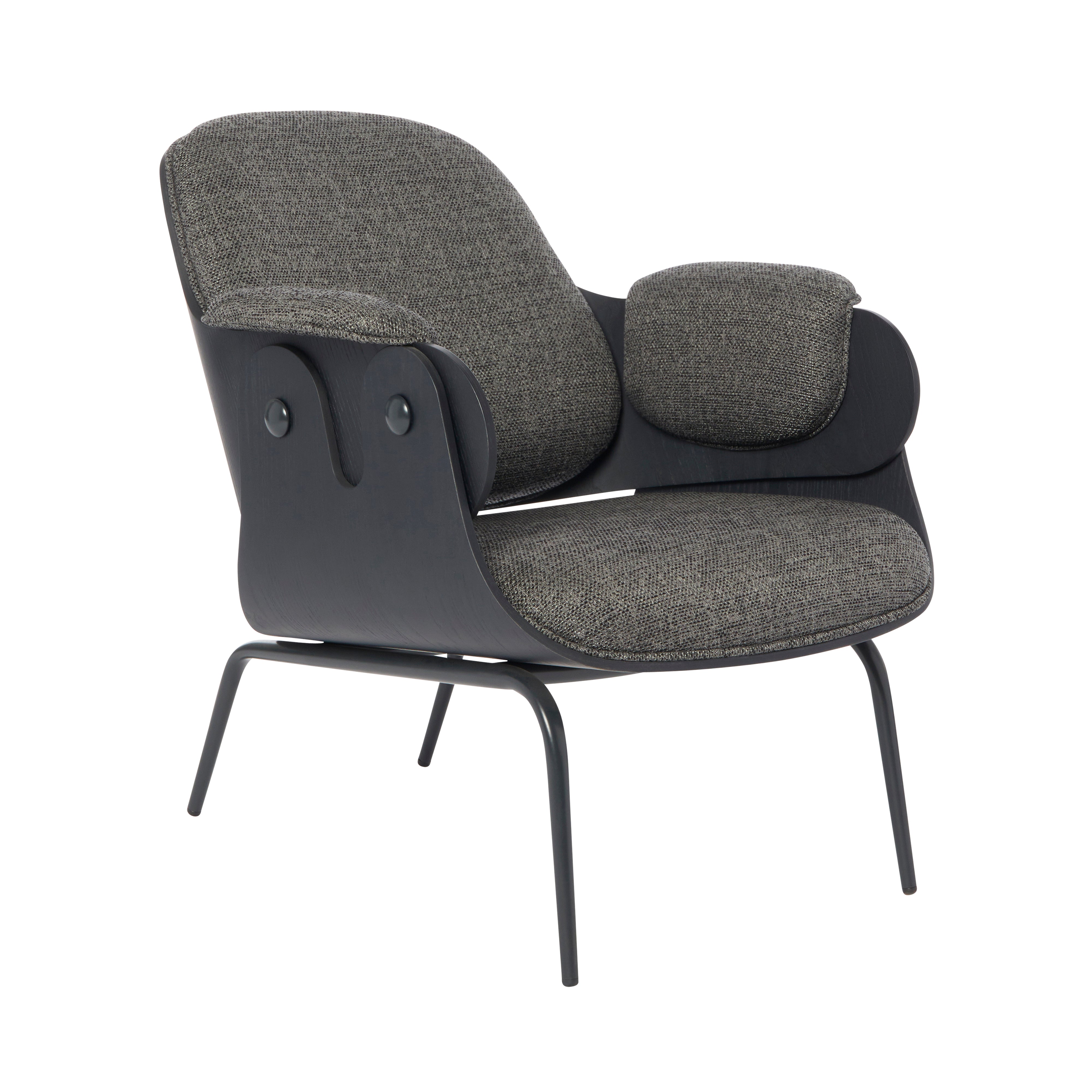 Low Lounger Chair: Ash Stained Black + Anthracite Grey