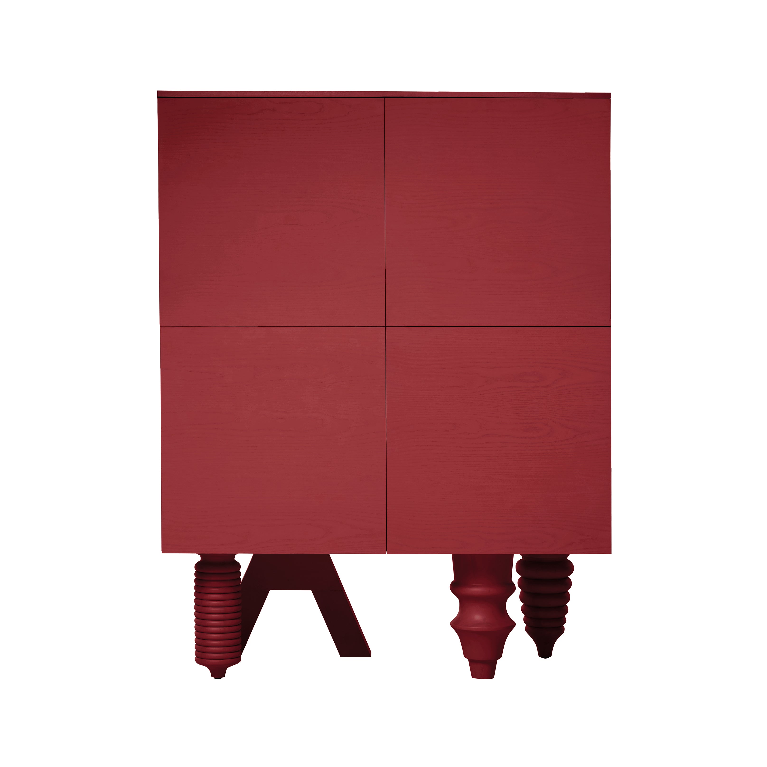 Multileg Cabinet: Configuration 2 + Berry Red Ash