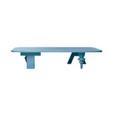 Multileg Low Table: Rectangular + Hazy Blue Stained Ash