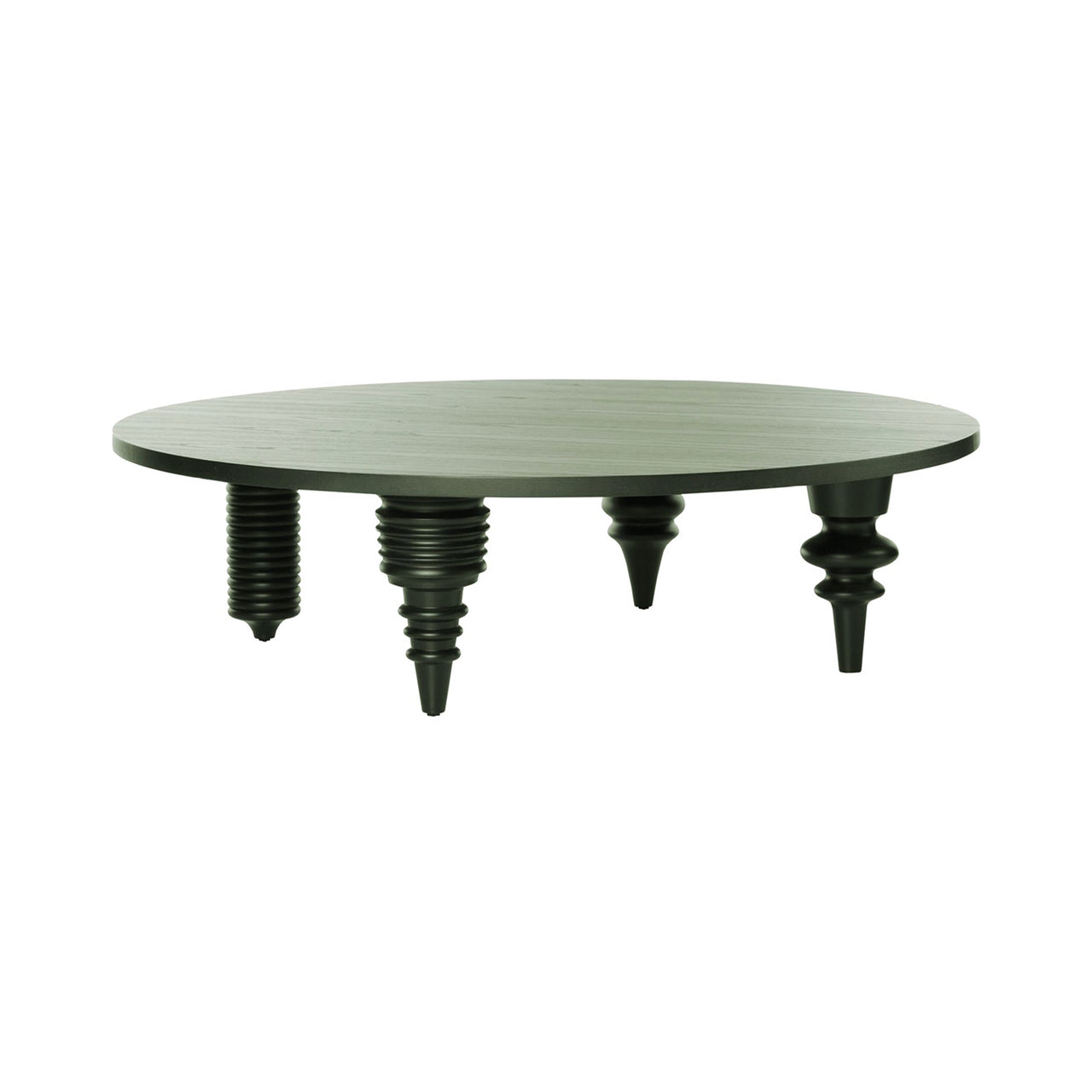 Multileg Low Table: Olive Green Stained Ash