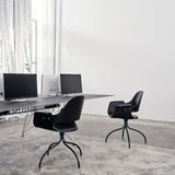 Showtime High Armchair with Swivel Base: Seat Upholstered