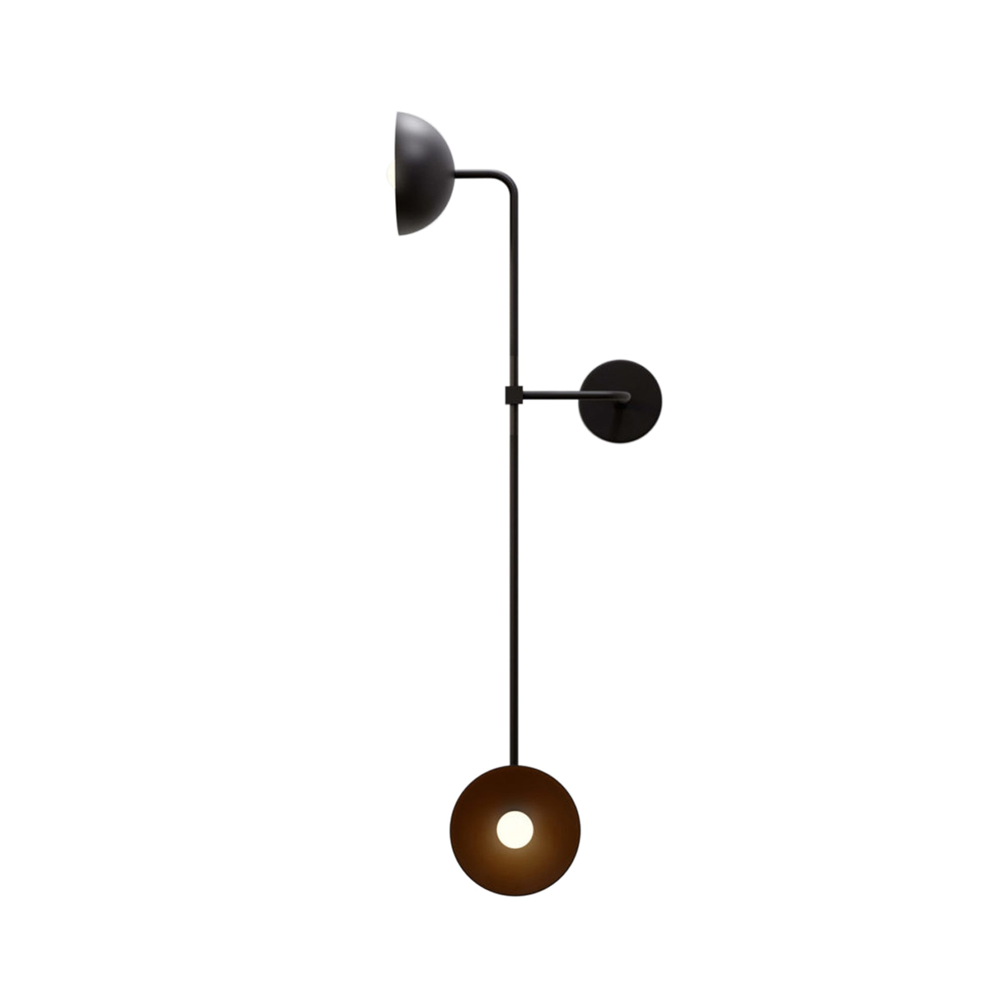 Beaubien Wall Double Shade Lamp: Graphite + Reversed