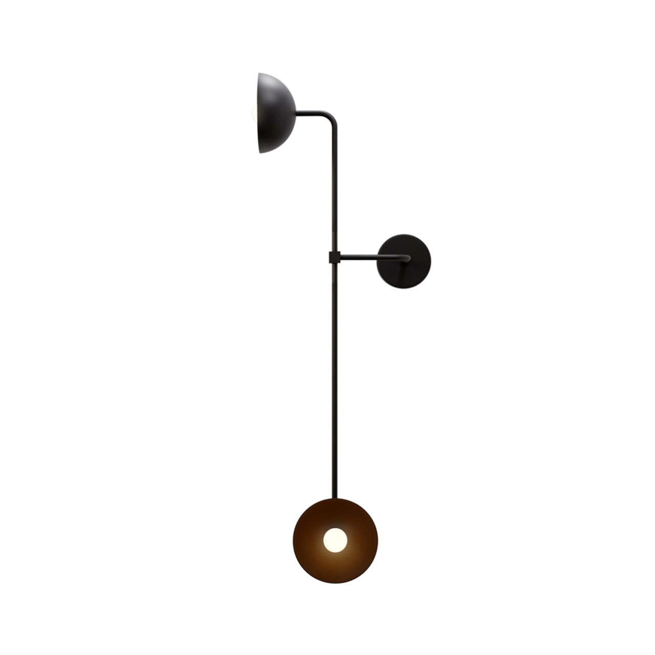 Beaubien Wall Double Shade Lamp: Black + Graphite + Reversed