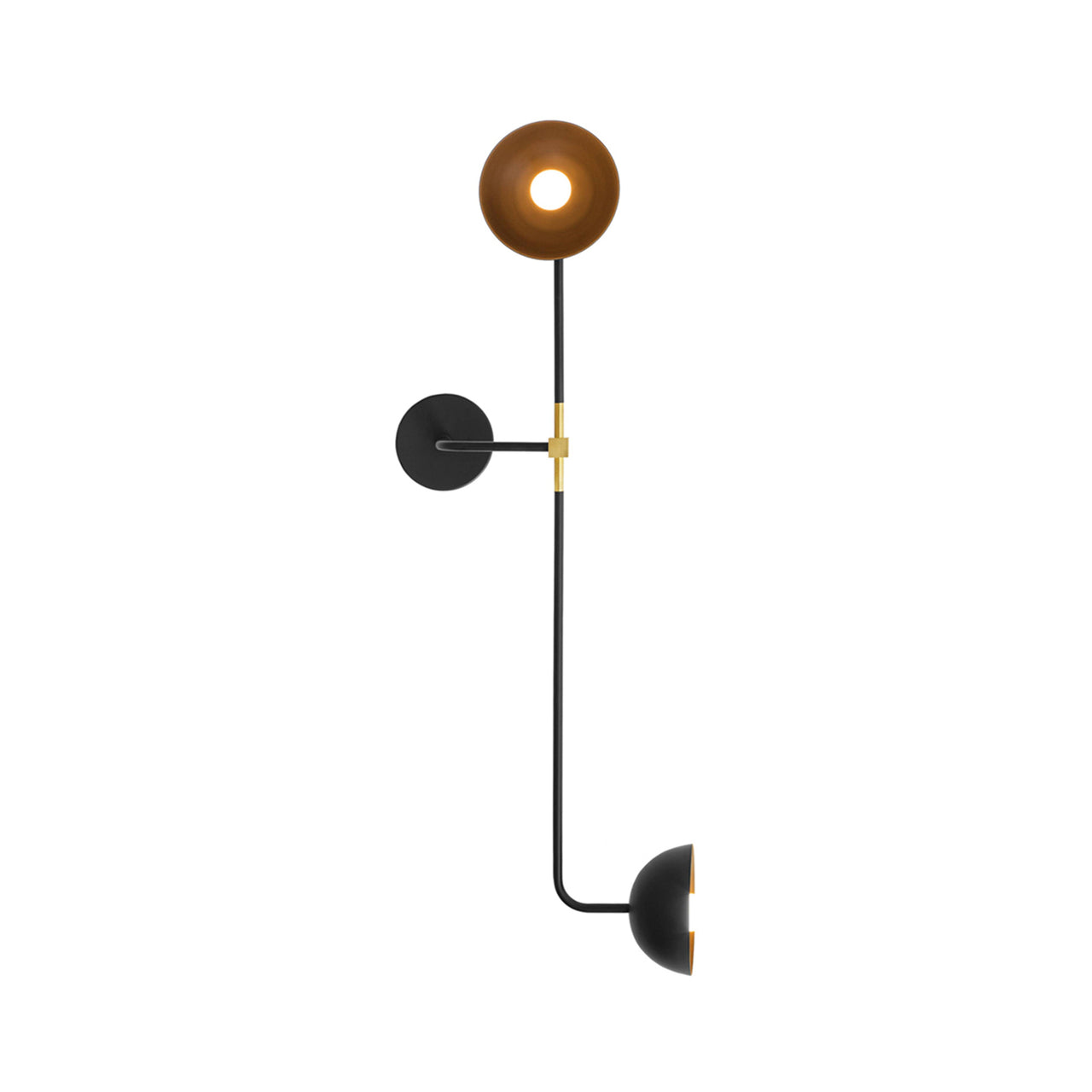 Beaubien Wall Double Shade Lamp: Brass + Standard