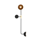 Beaubien Wall Double Shade Lamp: Black + Brass + Standard