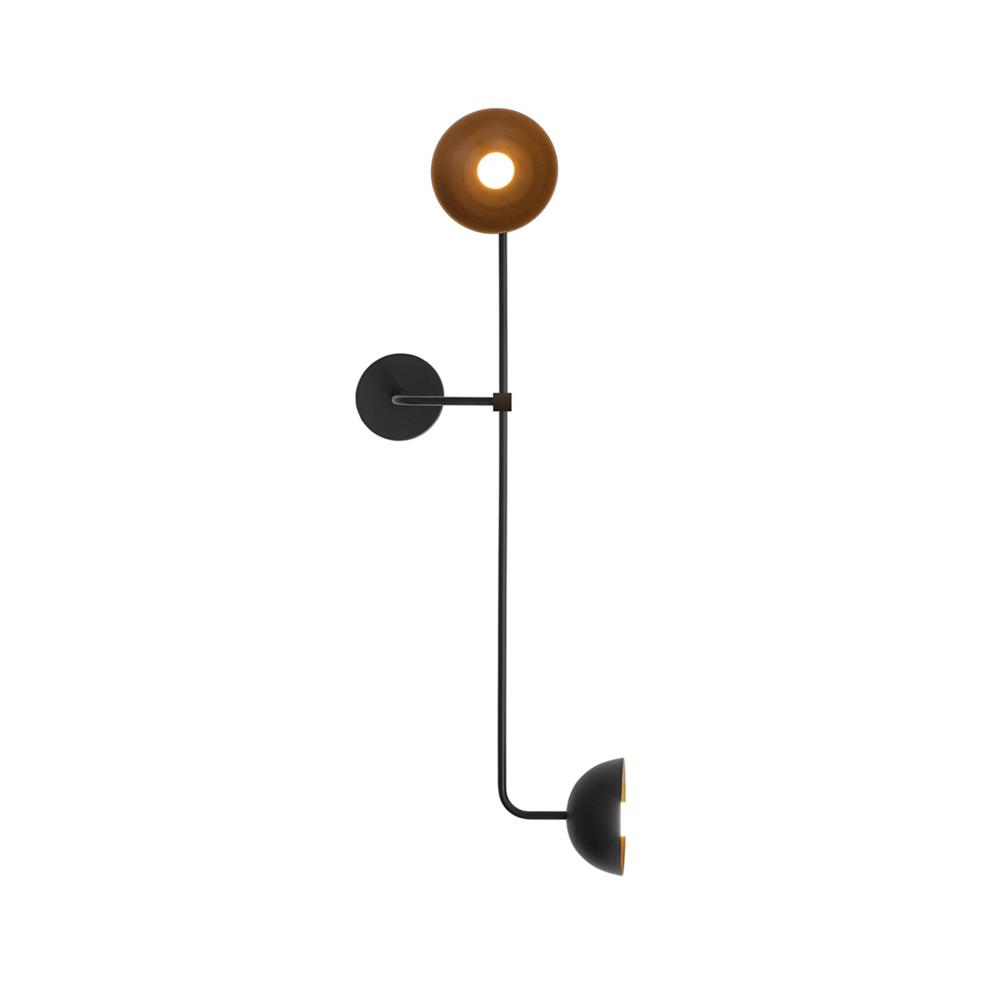 Beaubien Wall Double Shade Lamp: Black + Graphite + Standard