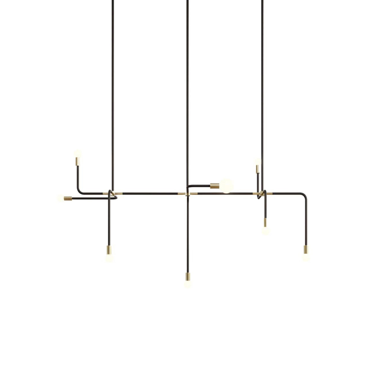 Beaubien 05 Suspension Lamp: Black + Brass