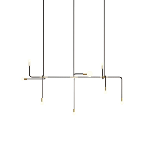Beaubien 05 Suspension Lamp: Black + Brass