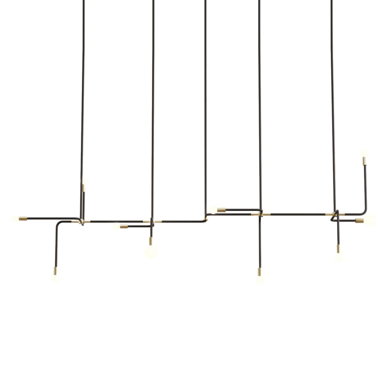 Beaubien 06 Suspension Lamp: Black + Brass